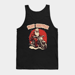 Santa Celebrate Christmas With Motorcycle Tank Top